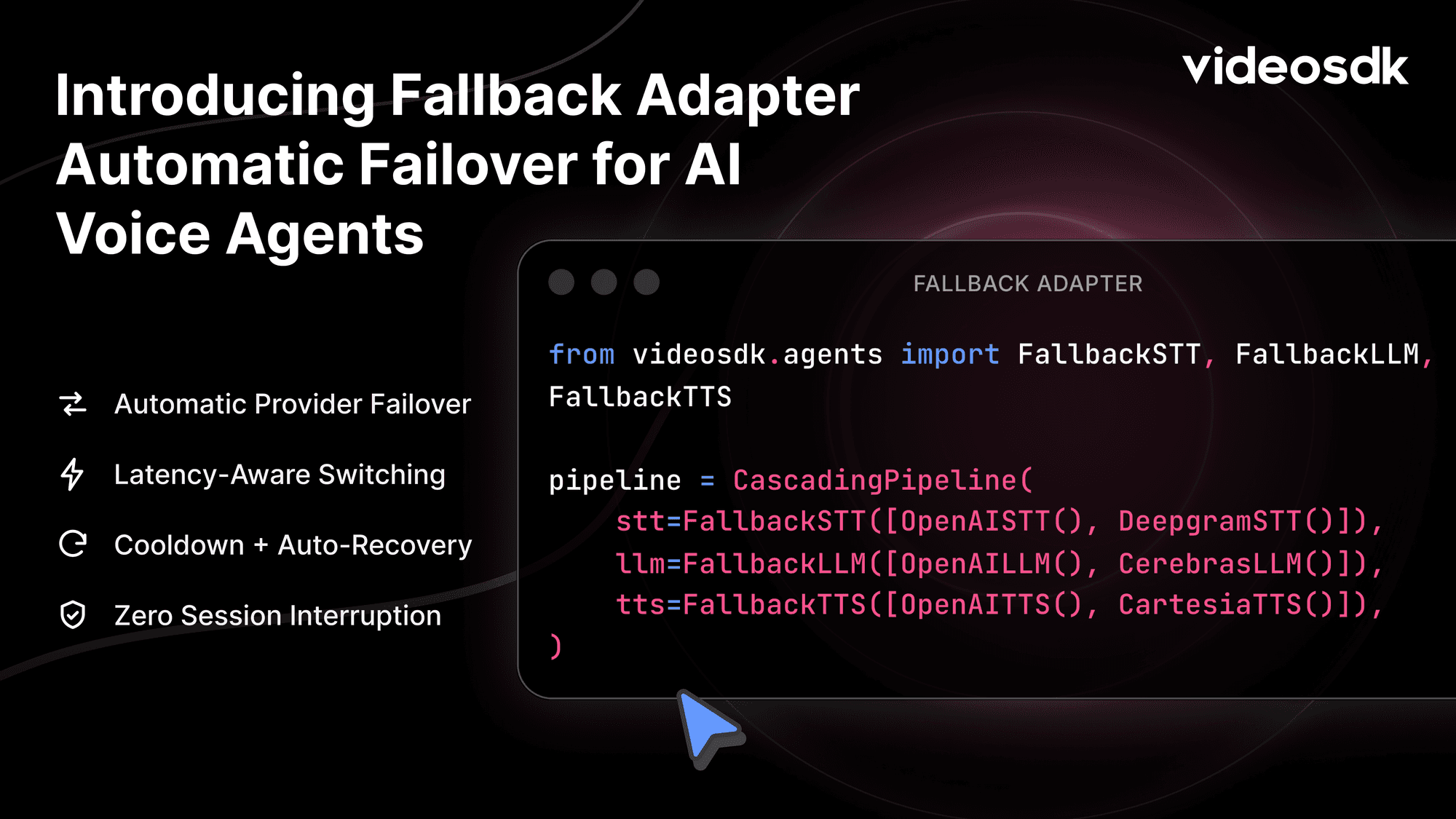 Introducing the VideoSDK Fallback Adapter: Keep Voice Agents Talking When Providers Fail