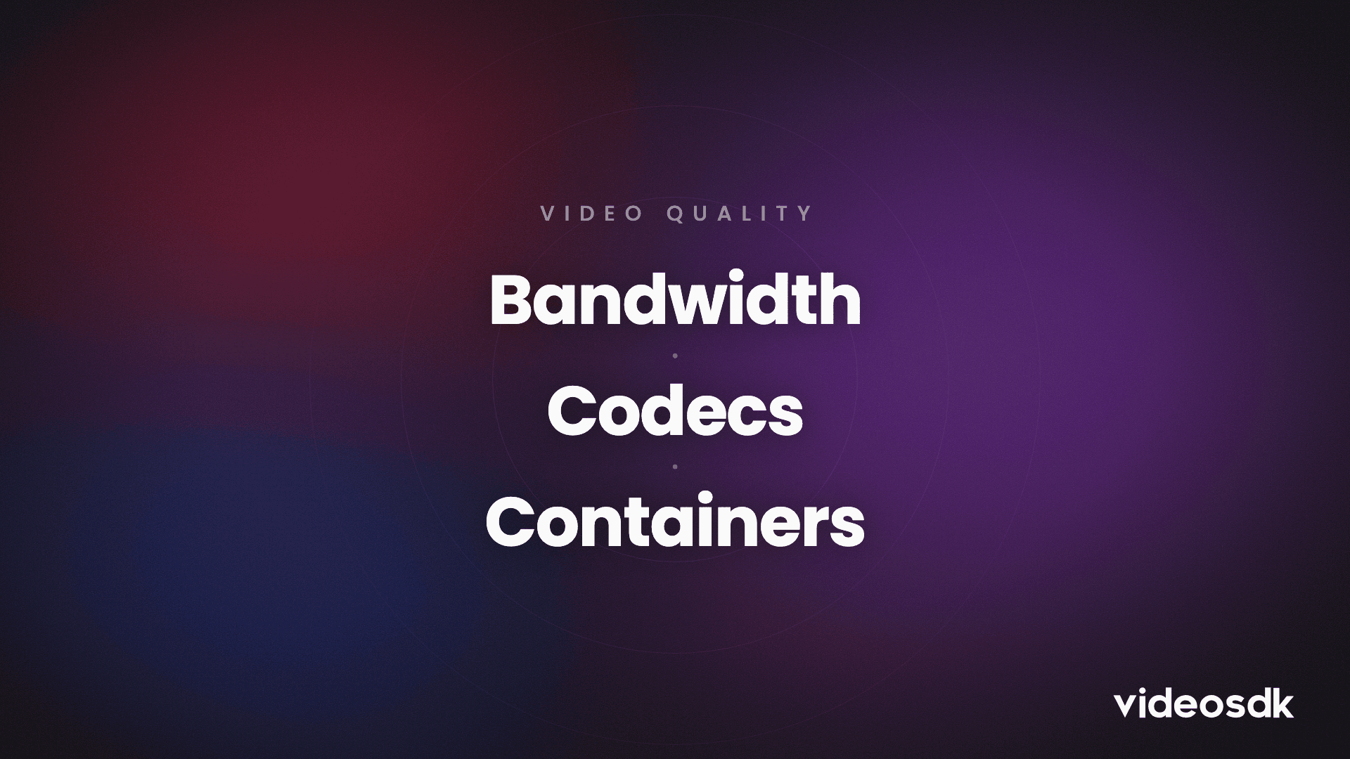 Video Quality Explained: Bandwidth, Codecs and Containers