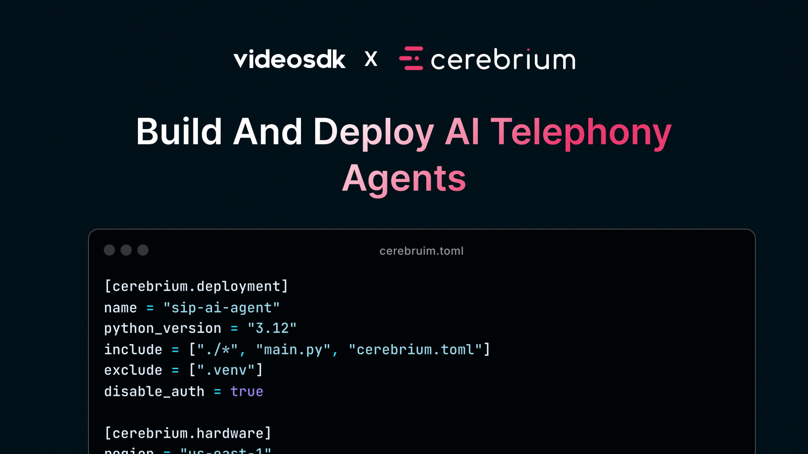 Deploy VideoSDK Telephony Voice Agents on Cerebrium