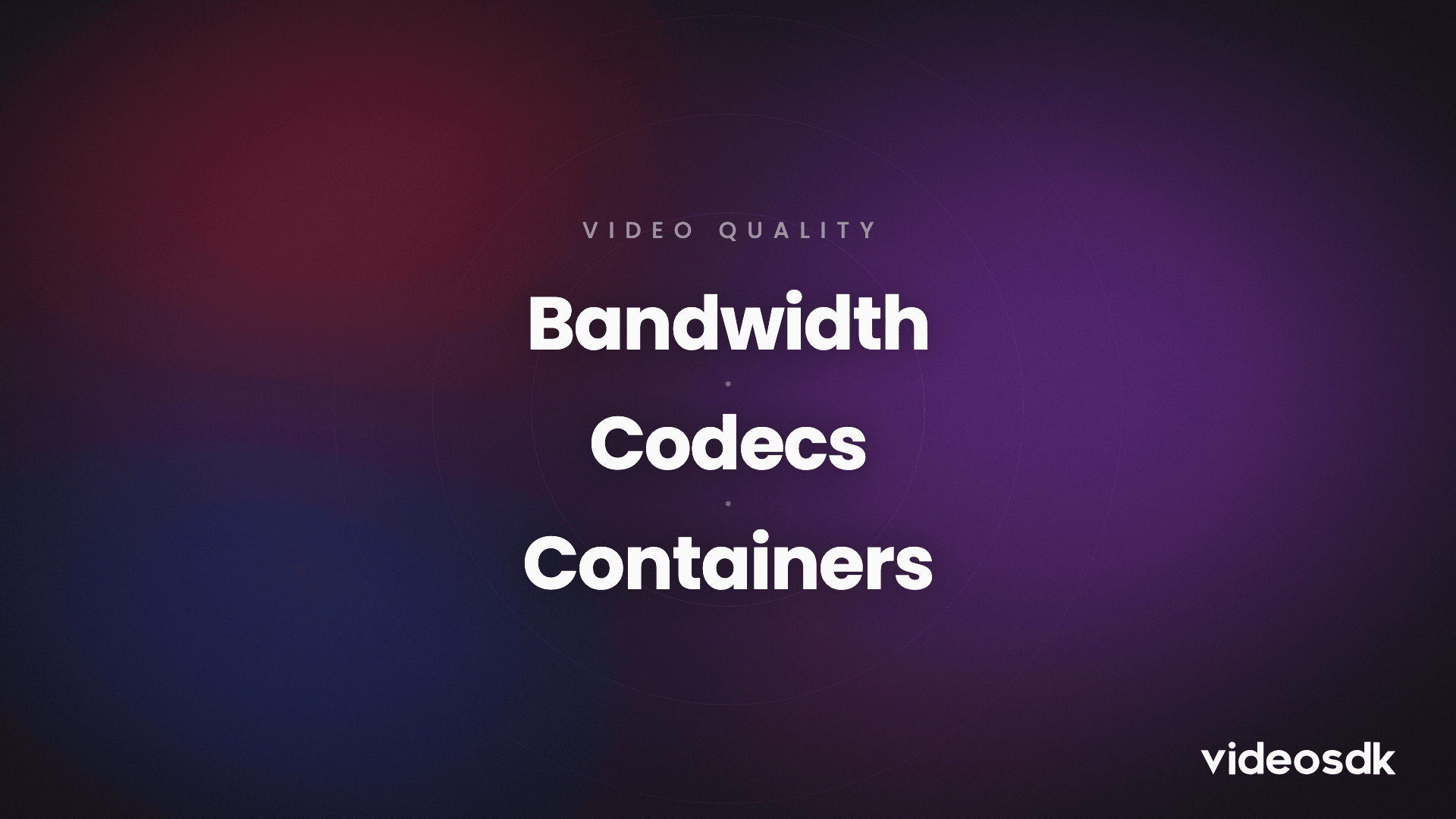 Video Quality Explained: Bandwidth, Codecs and Containers