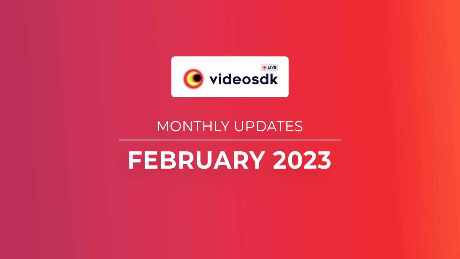 Video SDK's February 2023 Product Update