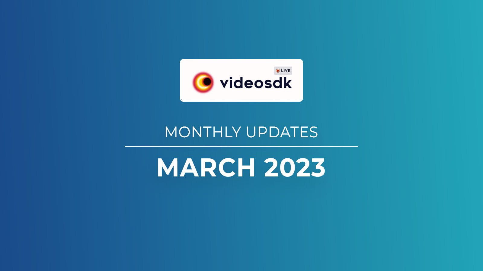 Video SDK March 23' Product Updates for Developers