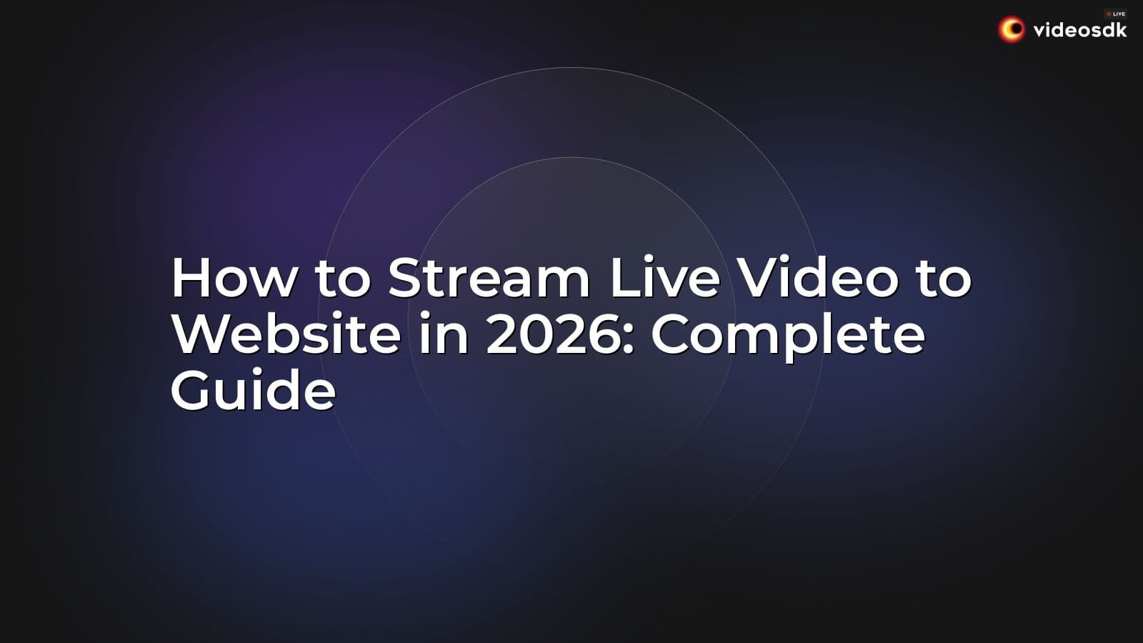 How to Stream Live Video to Website in 2026: Complete Guide How to Stream Live Video to Website in 2026: Complete Guide